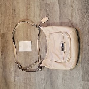 Coach beige kristen hobo/crossbody  bag